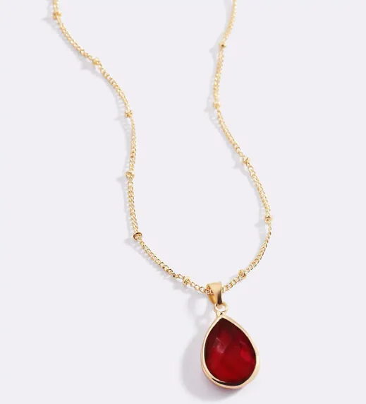 Birthstone Drop Pendant Necklace